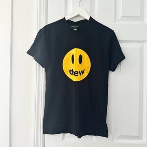 Drew House Justin Bieber Black Mascot Yellow Smiley Face Tee Shirt Small